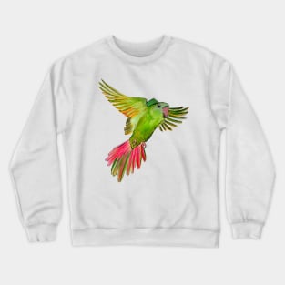 Flying Green Parrot Watercolor Painting Crewneck Sweatshirt